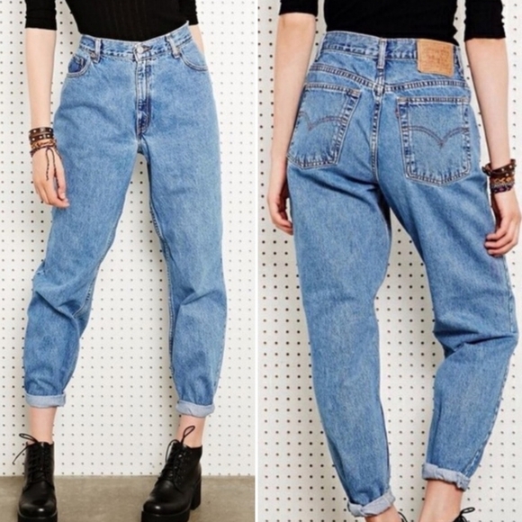 Levi's 10 912 Slim Fit Tapered Leg High Rise Medium Wash Mom Jeans Vintage 90s - Picture 1 of 16